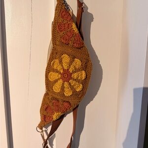 Hand Crafted Crochet Floral Shoulder Bag